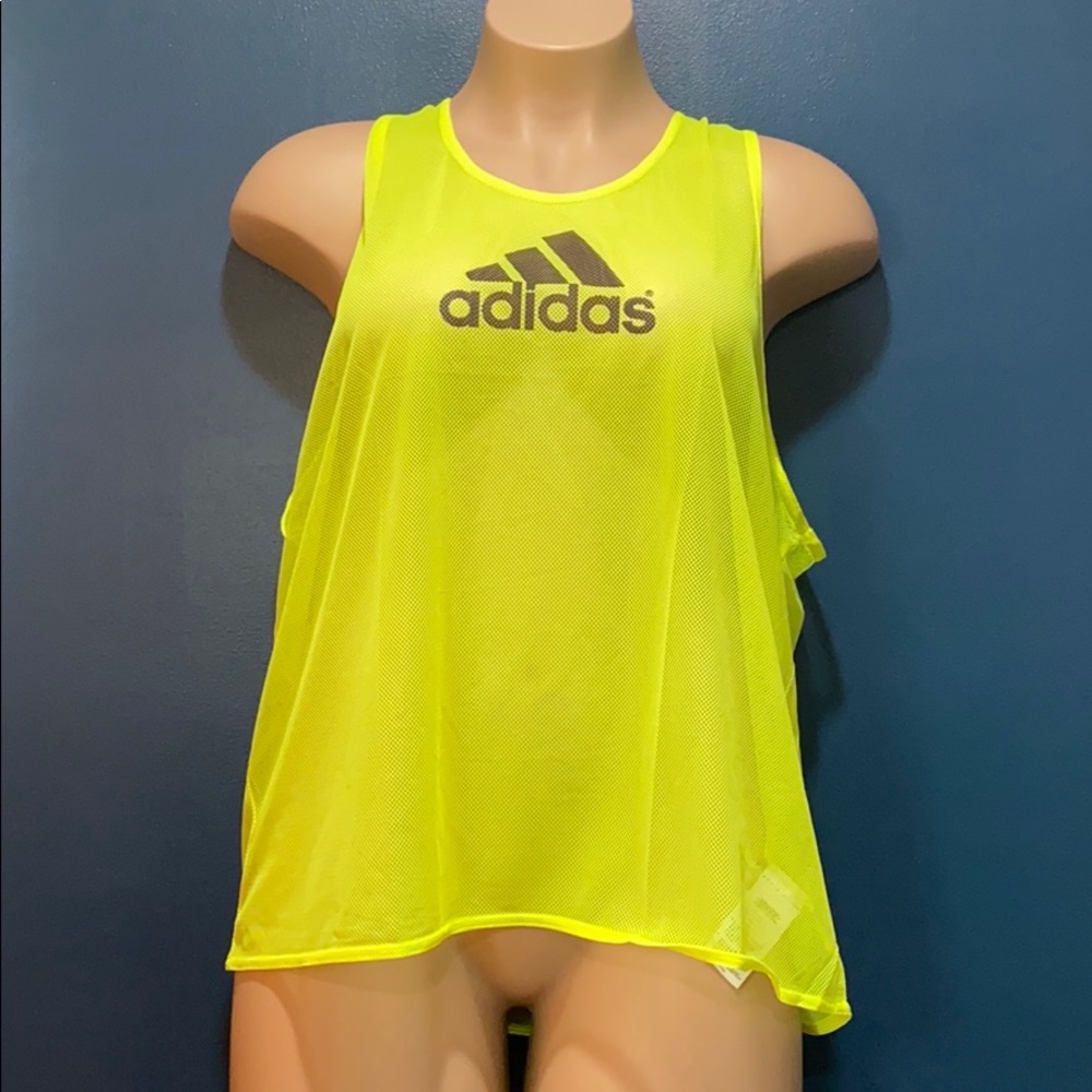 Mesh neon yellow adidas tank